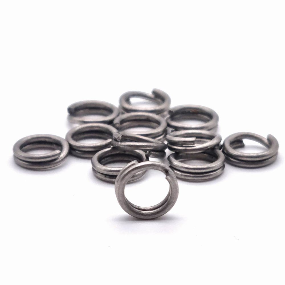 Rosco Matte Stainless Steel Split Rings for Lures, Fishing Rigs, Freshwater & Saltwater, 4.8 mm, 6.8 kg, 40 pcs.