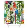 AASIRA Shower Curtain 240 x 200 cm, Jungle Palm Leaves, Toucan 3D Design view 4