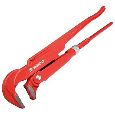 WEDO 90°-Angled Swedish Pipe Wrench, 560 mm, 16 mm Maximum Jaw Opening