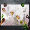 DarHaus Glass Stove Cover, 45 x 52 cm, 2-Piece, Orchid White view 3