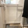 Single Swinging Saloon Door, White Wooden Café Door with Automatic Closing and Hinges, 90 x 90 cm view 2