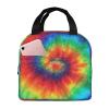 Tie-Dye Hippie Print Portable Lunch Bag for Men and Women view 1