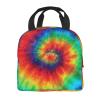 Tie-Dye Hippie Print Portable Lunch Bag for Men and Women view 3