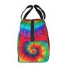 Tie-Dye Hippie Print Portable Lunch Bag for Men and Women view 4