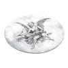Round Vintage Angel Drawing Shaggy Rug view 1