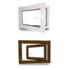 Basement Window, uPVC, Triple Glazing, White Inside/Walnut Outside, 1150 x 750 mm, DIN Left view 1
