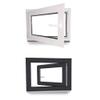 Basement uPVC Window, Triple Glazing, White/Anthracite, 750 x 650 mm, DIN Left view 1