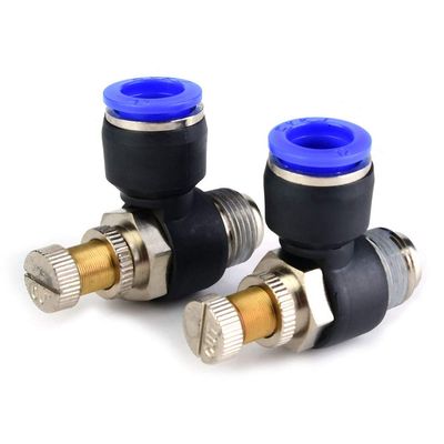 Tyenaza 2-Pack SL12-03 Push-to-Connect Air Line Fittings, 90° Elbow Air Flow Control Valve