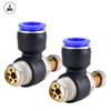 Tyenaza 2-Pack SL12-03 Push-to-Connect Air Line Fittings, 90° Elbow Air Flow Control Valve view 2