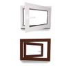 Basement Window - PVC Window - Triple Glazing - White Inside/Mahogany Outside - W x H: 550 x 900 mm - DIN Right view 1