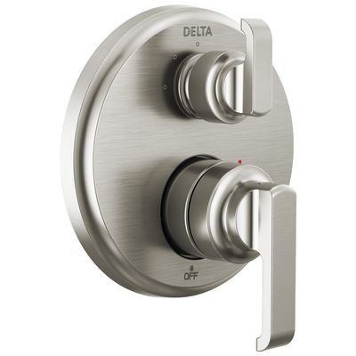 Delta Tetra 14 Series Diverter Trim Kit, Brushed Nickel, 3 Settings, Lumicoat