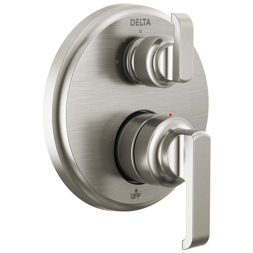 Delta Tetra 14 Series Diverter Trim Kit, Brushed Nickel, 3 Settings, Lumicoat