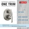 Delta Tetra 14 Series Diverter Trim Kit, Brushed Nickel, 3 Settings, Lumicoat view 3
