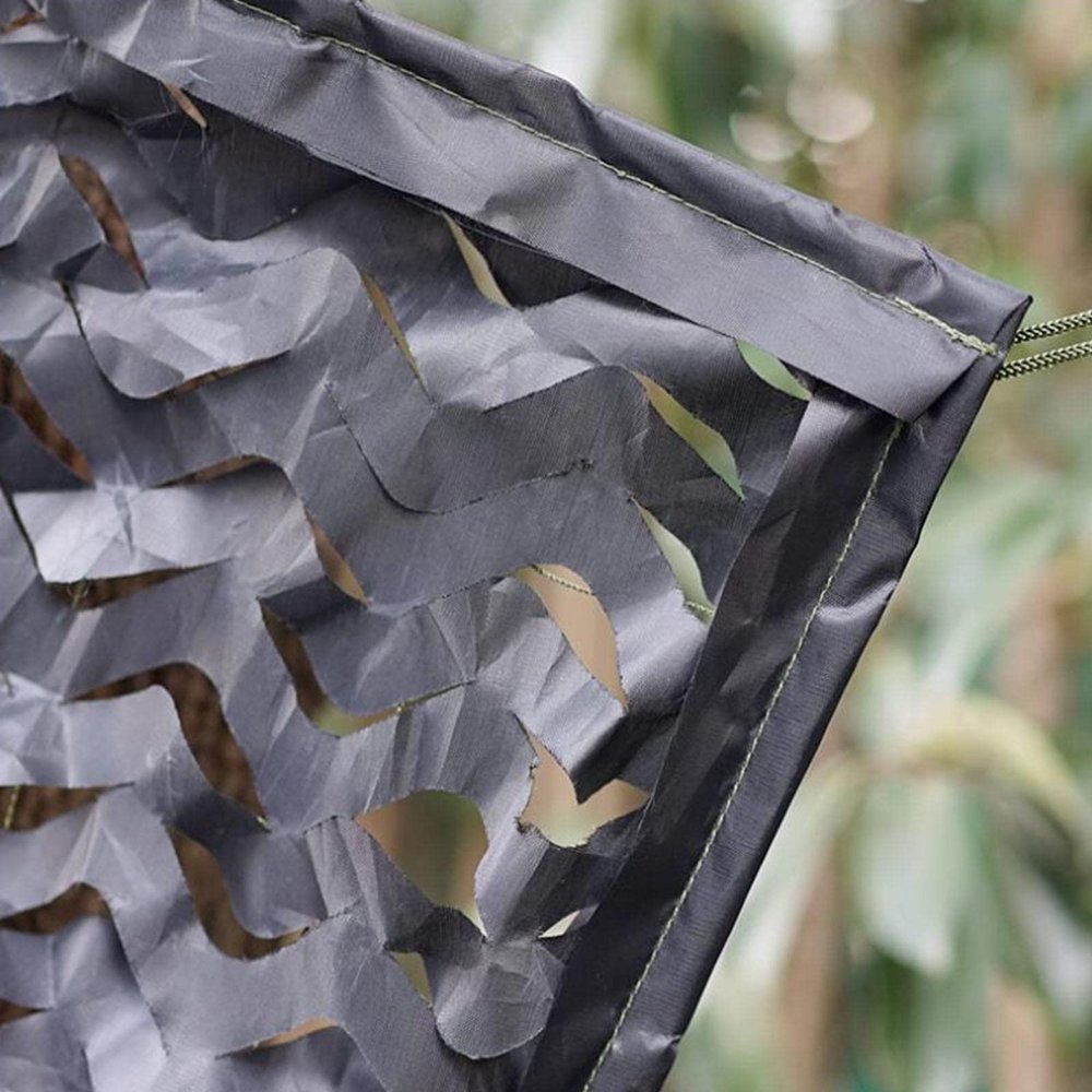 KOOEIN Reinforced Camouflage Net, Black Military Camouflage Netting, Jungle Hunting Net, Car/Garden Cover, Black, 2 × 3 m (6.6 × 9.8 ft)