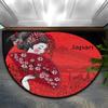 Geisha Japanese Woman Round Doormat, 91.4 x 61 cm, Indoor/Outdoor, Machine Washable view 1