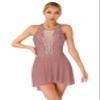 MSemis Women's Figure Skating and Dance Dress, Dusty Pink C, XXL view 1