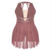 MSemis Women's Figure Skating and Dance Dress, Dusty Pink C, XXL view 4