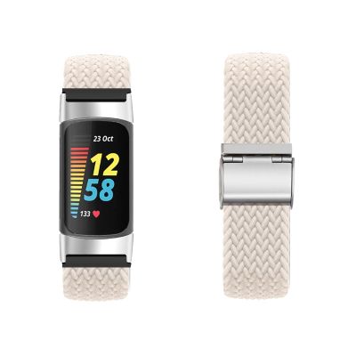 KARYOU Nylon Band for Fitbit Charge 5, Solo Loop Replacement Band, Adjustable Elastic Fabric Loop (H, Charge 5)