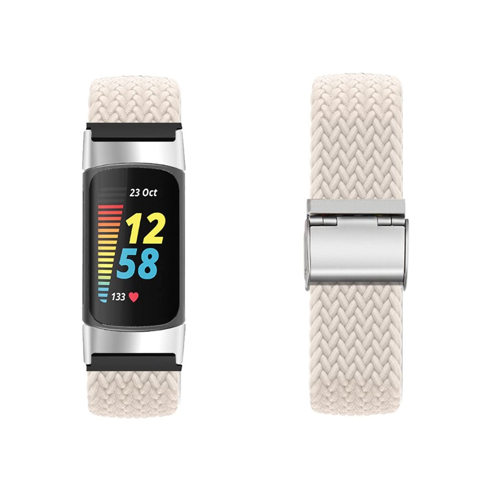 KARYOU Nylon Band for Fitbit Charge 5, Solo Loop Replacement Band, Adjustable Elastic Fabric Loop (H, Charge 5)