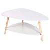 ShiShi Floor-Seated Scandinavian Coffee Table with Beechwood Legs, 90 × 60 × 40 cm, White view 1