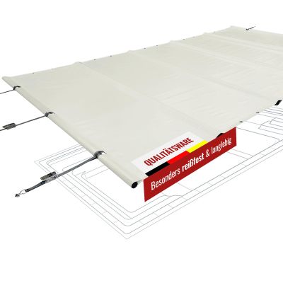 ANKO PLANEN Rectangular Pool Cover, Roll-Up Safety Cover, 680 g/m², Light Gray RAL 7035, 4 m x 8.5 m