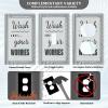 Wash Away Your Worries Wall Light Switch Cover, Decorative Wall Plate for Home, 11.5 x 7 cm view 3