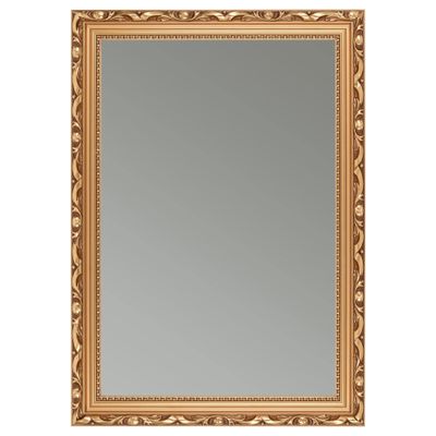 CLAMARO Karl Baroque Antique Wall Mirror, Wood Frame, Bronze, 65 x 155 cm