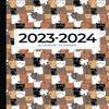 Academic Planner 2023–2024 Large | Serious Cat Crowd: July–June | Weekly & Monthly | U.S. Federal Holidays and Moon Phases view 1