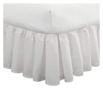 Ruffled Bed Skirt for Bedroom (White, Size 1