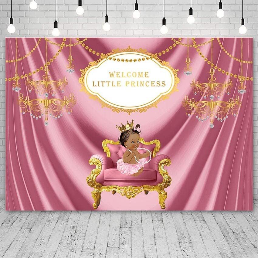 Princess Pink Girl Baby Shower Photography Backdrop 300 x 200 cm