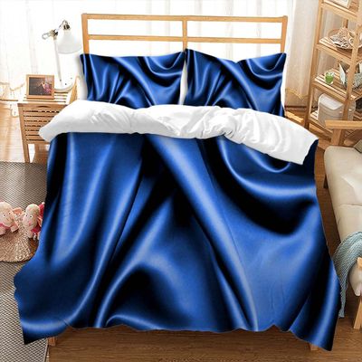 huitutu Blue Microfiber Bedding Set 200 x 220 cm with Hidden Zipper