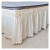 Ruffled Wrap-Around Bed Skirt with Elastic, 40 cm Drop, Beige view 1