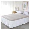 Ruffled Wrap-Around Bed Skirt with Elastic, 40 cm Drop, Beige view 2