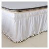 Ruffled Wrap-Around Bed Skirt with Elastic, 40 cm Drop, Beige view 3