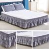 Ruffled 3-Layer Elastic Bed Skirt, Gray, Twin 100 × 2 view 2