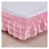 Ruffled 3-Layer Elastic Bed Skirt, Gray, Twin 100 × 2 view 3