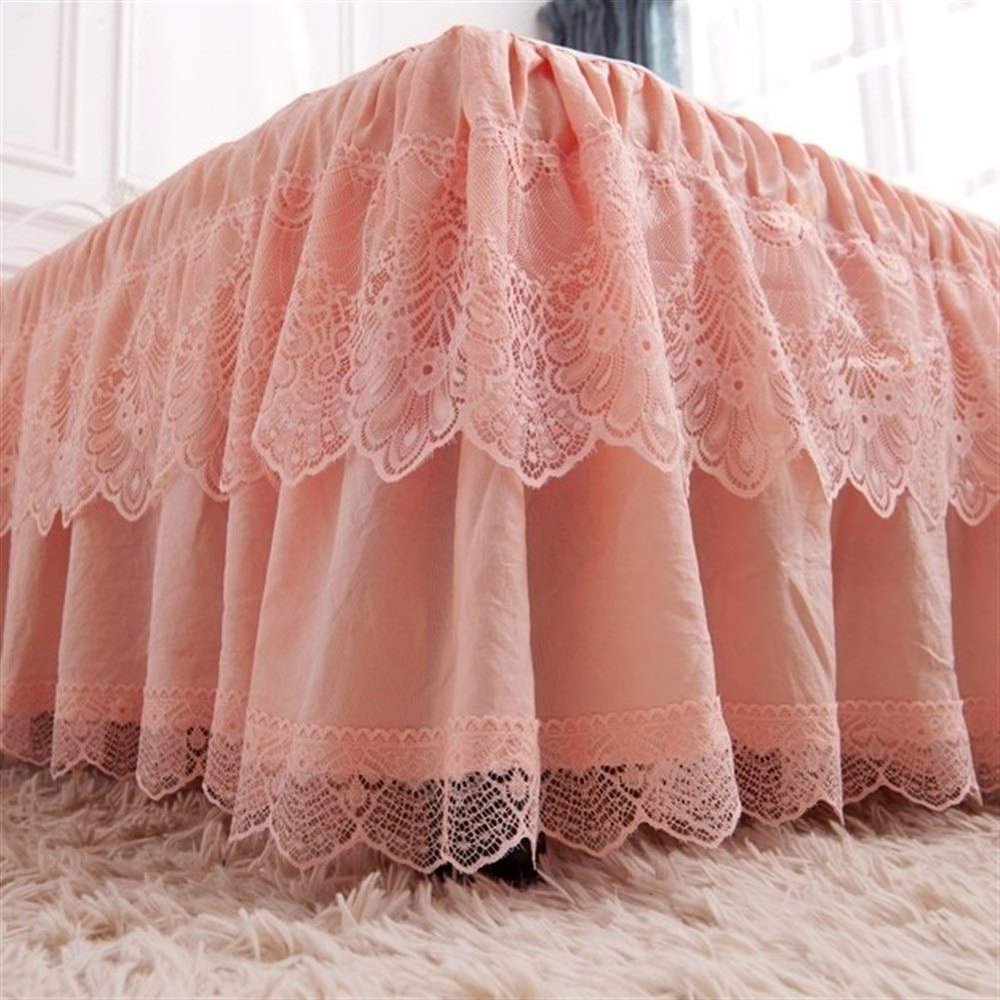 Ruffled Bed Skirt, Polyester-Cotton, Soft and Breathable, Multicolor, 200x220x45 cm