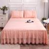Ruffled Bed Skirt, Polyester-Cotton, Soft and Breathable, Multicolor, 200x220x45 cm view 3