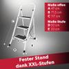 siwitec Folding Step Ladder with Handrail, 3 Steps, Steel, 150 kg, White view 2