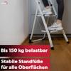 siwitec Folding Step Ladder with Handrail, 3 Steps, Steel, 150 kg, White view 3