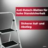 siwitec Folding Step Ladder with Handrail, 3 Steps, Steel, 150 kg, White view 4