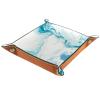 Foldable Leather Dice Rolling Tray and Storage Box, 4.5 in, Marble Pattern view 1