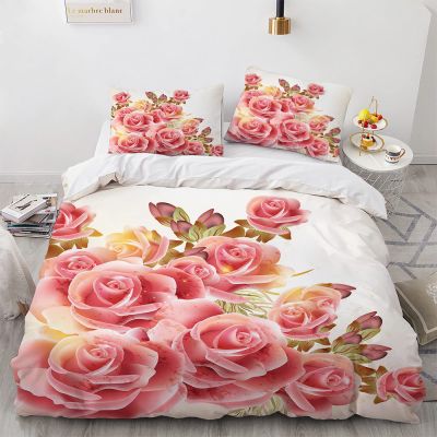 YURKO Boys' Bedding 200 x 200 cm, Rose Pattern, 2 Pillowcases 80 x 80 cm, Polyester-Cotton, Wrinkle-Free