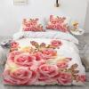 YURKO Boys' Bedding 200 x 200 cm, Rose Pattern, 2 Pillowcases 80 x 80 cm, Polyester-Cotton, Wrinkle-Free view 1