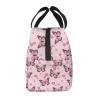 Lsjuee Monarch Butterfly Spring Floral Design Lunch Bag, Reusable Lunchbox, Insulated Cooler Bag, Multifunctional School Lunch Container for Teens, Boys and Girls view 3