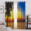 LUDSOL Calm Sea Blackout Thermal Curtains, Evening Sun 3D Print, 2-Piece Set, 245 x 140 cm view 2