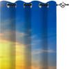 LUDSOL Calm Sea Blackout Thermal Curtains, Evening Sun 3D Print, 2-Piece Set, 245 x 140 cm view 3