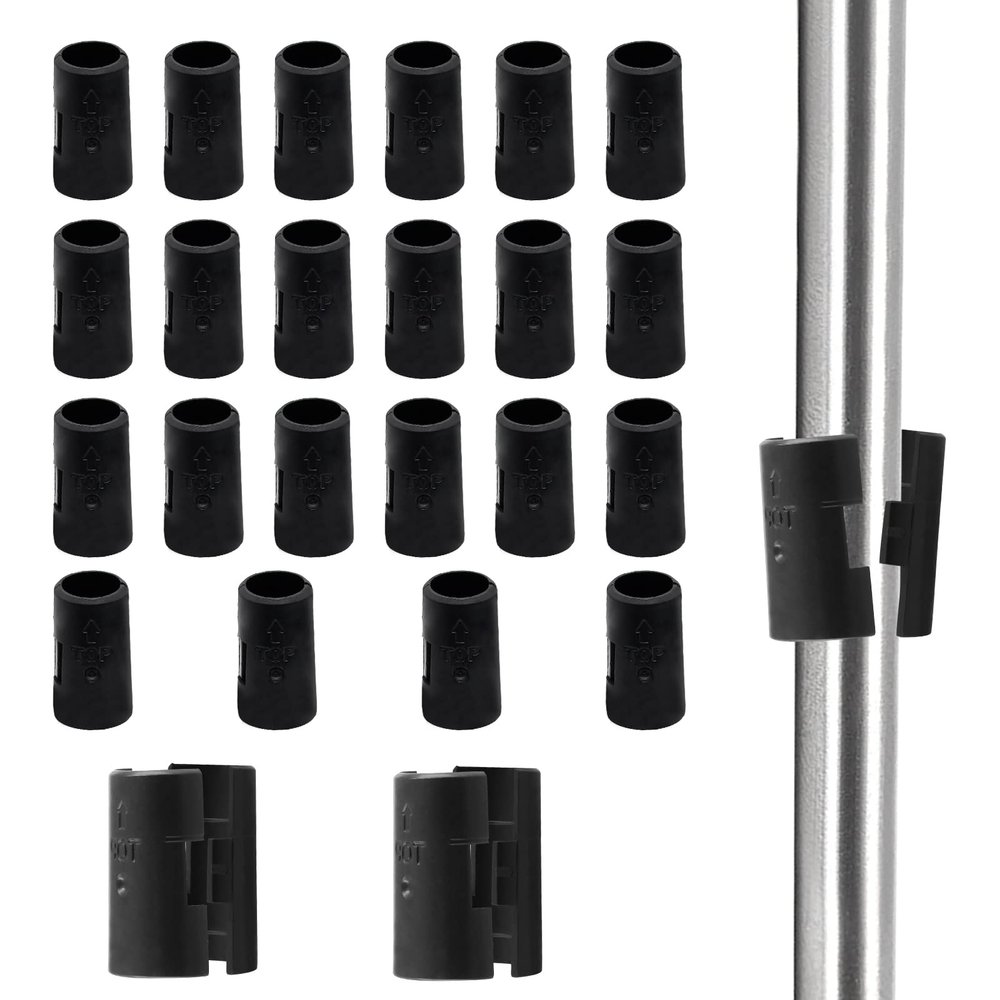 Moicstiy 100-Piece 0.75 in (3/4 in) Wire Shelving Lock Clips, Black