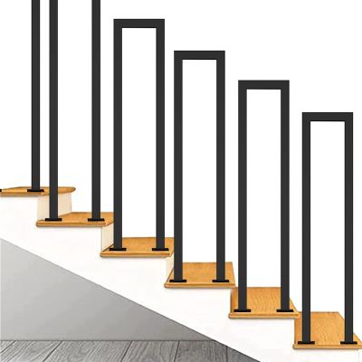 Wrought-Iron Handrail for Indoor and Outdoor Stairs, 65 cm (2.1 ft)
