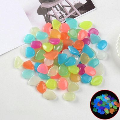 GROWWISH Glow-in-the-Dark Decorative Garden Stones, 300-Piece Mixed Set